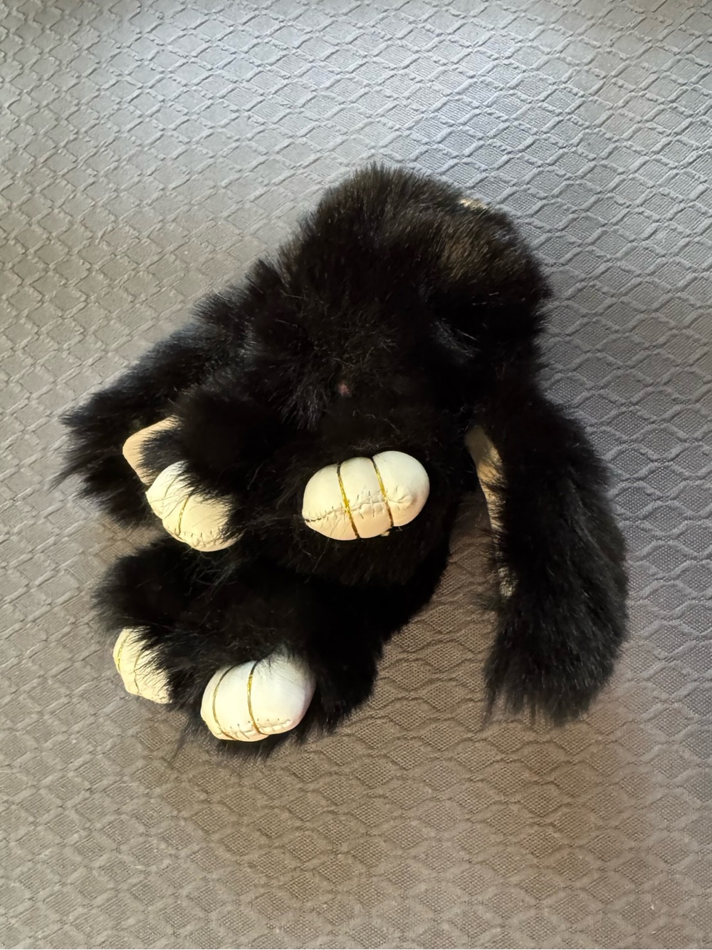 Fluffy Black Rabbit Keychain - Picture 6 of 7